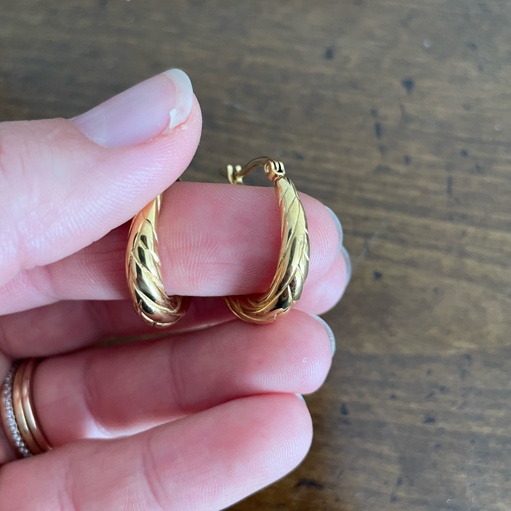 Gold Chunky Hoop Earrings